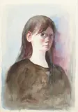 Noel Rockmore, Hippie Study "Bird", watercolor on paper