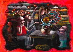 Noel Rockmore, Untitled, 1967, acrylic and mixed media collage on paperboard