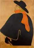 Aristide Bruant, dans son cabaret (W. P9; D. 348; Adr. 15) by Henri de Toulouse-Lautrec, 1893, Color lithograph on wove paper, Wittrock's state A (without text), sold May 2014
