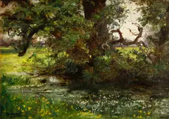 Hawkenbury, England by Frank Moss Bennett, oil on canvas board, sold Apr 2014