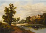Harriett Gouldsmith, A tranquil day on the pond, oil on canvas