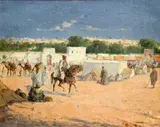 Spanish School, A market outside the walls of an Arab city