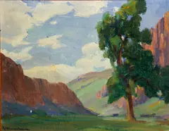 The gap by Jean Mannheim, oil on canvas board, sold Apr 2014