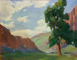 Jean Mannheim, The gap, oil on canvas board