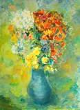Guy Buffet, Still life with flowers, oil on canvas
