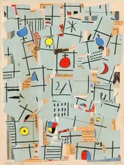 The Orb #173 by Charmion Von Wiegand, 1956, gouache, ink and paper collage on paper affixed to paper board, sold Apr 2014