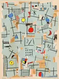 Charmion Von Wiegand, The Orb #173, 1956, gouache, ink and paper collage on paper affixed to paper board
