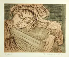 Étienne Ret, Untitled (La Viole), n.d., Color etching on wove paper