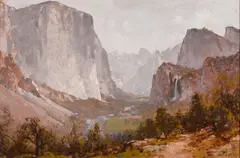 Yosemite Valley by Thomas Hill, oil on board, sold Apr 2014