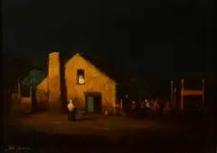 Adobe nocturne by Will Sparks, oil on canvas, sold Apr 2014