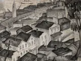 Rinaldo Cuneo, Telegraph hill with the Ferry Building in the distance, San Francisco
