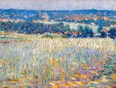 Joseph Raphael, Flowering fields near St. Job, Uccle, Belgium, oil on canvas