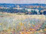 Joseph Raphael, Flowering fields near St. Job, Uccle, Belgium, oil on canvas