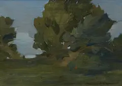 Francis J. McComas, Monterey cyprus; Woman in a landscape (two), first signed 'Francis McComas' (lower right) and each inscribed with the artist's name (on the reverse)