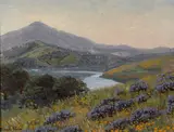 Theodore Wores, View of Mount Tamalpais with lupines and poppies