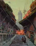 George Demont Otis, Ferguson Alley, Chinatown, Los Angeles, oil on canvas