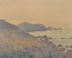 California coast by Gunnar Widforss, 1923, watercolor on paperboard, sold Apr 2014