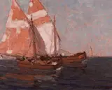 Sailboats on the Adriatic by Edgar Alwin Payne, oil on canvas, sold Apr 2014