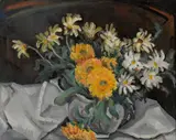 Rinaldo Cuneo, Still life with daisies and chrysanthemums