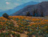 Benjamin Brown, Poppies near Pasadena, oil on canvas