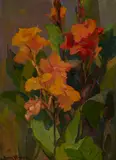 Canna lilies by Franz Bischoff, oil on board, sold Apr 2014