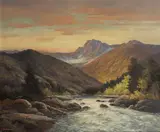 Robert Wood, Rushing river with mountains beyond