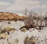 Thomas Lorraine Hunt, Desert in bloom, oil on canvas