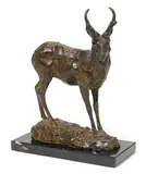Kenneth Rodney Bunn, Pronghorn, bronze with brown patina on a marble base