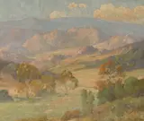 Pink rolling hills by Maurice Braun, oil on canvas, sold Apr 2014