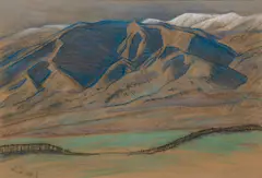 Maynard Dixon, Rolling foothills, 1939, colored chalk on paper