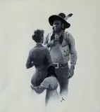 Gerard Curtis Delano, "Me + Red Eagle" (Illustration for 'Rice on the Rosebud')