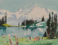 Glacier Peak, Washington by Millard Sheets, 1964, watercolor on paperboard, sold Apr 2014