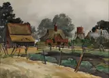 Farm on the Merced River by Emil Kosa Jr., watercolor on paper, sold Apr 2014