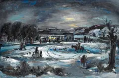 Philip Latimer Dike, Trading post, San Carlos, oil on canvas