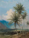 D. Howard Hitchcock, Coconut Palms, Manoa Valley from Kewalo