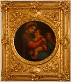 called Raphael Raffaello Sanzio, Madonna della Sedia, oil on canvas