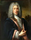 Robert Tournières, A portrait of a nobleman, half-length, in a blue cloak, oil on canvas