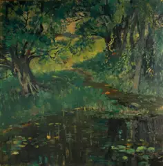 Thomas P. Barnett, The black pool, oil on canvas