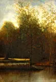 John Francis Murphy, On the Charles River, oil on canvas board