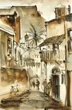 unknown Artist, District Six, ink and watercolor on paper