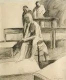 William Henry Brown, Untitled (Lobdell's drawing class), 1958, pencil on paper