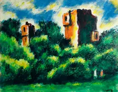 Dan Lutz, A country castle, oil on canvas