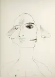 Nathan Oliveira, Untitled (Head #1-69), 1968, ink and ink wash on paper