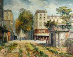 Henri Plisson, Provincial town, oil on canvas