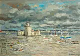 Jean Rigaud, Port Du Chapuz, Fort De Louvois, 1979, oil on canvas