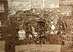 David Koloane, Studio Inside/Out, 2008, Aquatint with sugarlift on wove paper