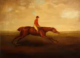 John Nost Sartorius, 'Eclipse' with Jack Oakley up, on the Beacon course, Newmarket, oil on canvas