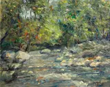 John A. Dominique, Matilija in spring, 1970, oil on canvas
