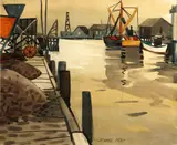 George Post, Foot of 5th Avenue, Oakland, watercolor and pencil on paper