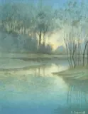 Carl Schmidt, The inlet reflections, velum-glazed earthenware plaque